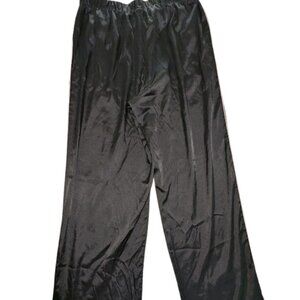 VTG Y2K Victoria's Secret Satin Long Black Pink Stripe Pajama Lounge Pants Sz S